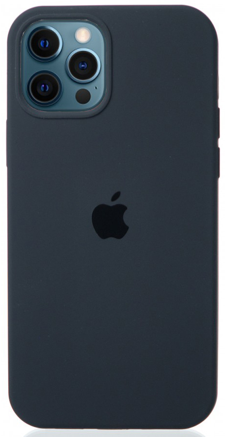 Чехол Silicone Case для iPhone 12/12 Pro темно-серый в Тюмени